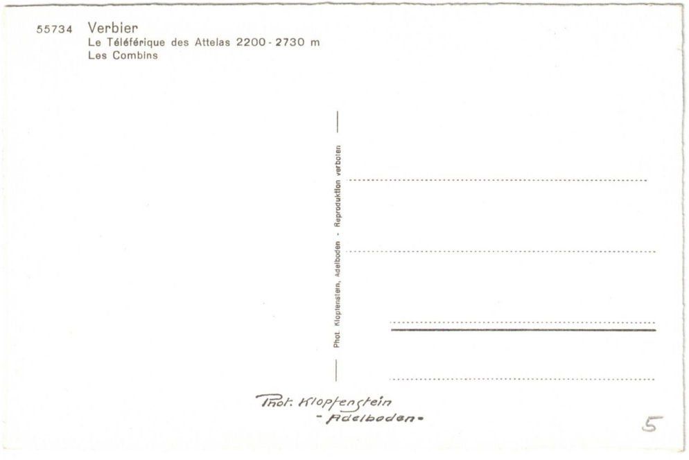 Cartoline postali: Verbier - Luftseilbahn Attelas – Usato da Binningen venduto da Mountainrider 1