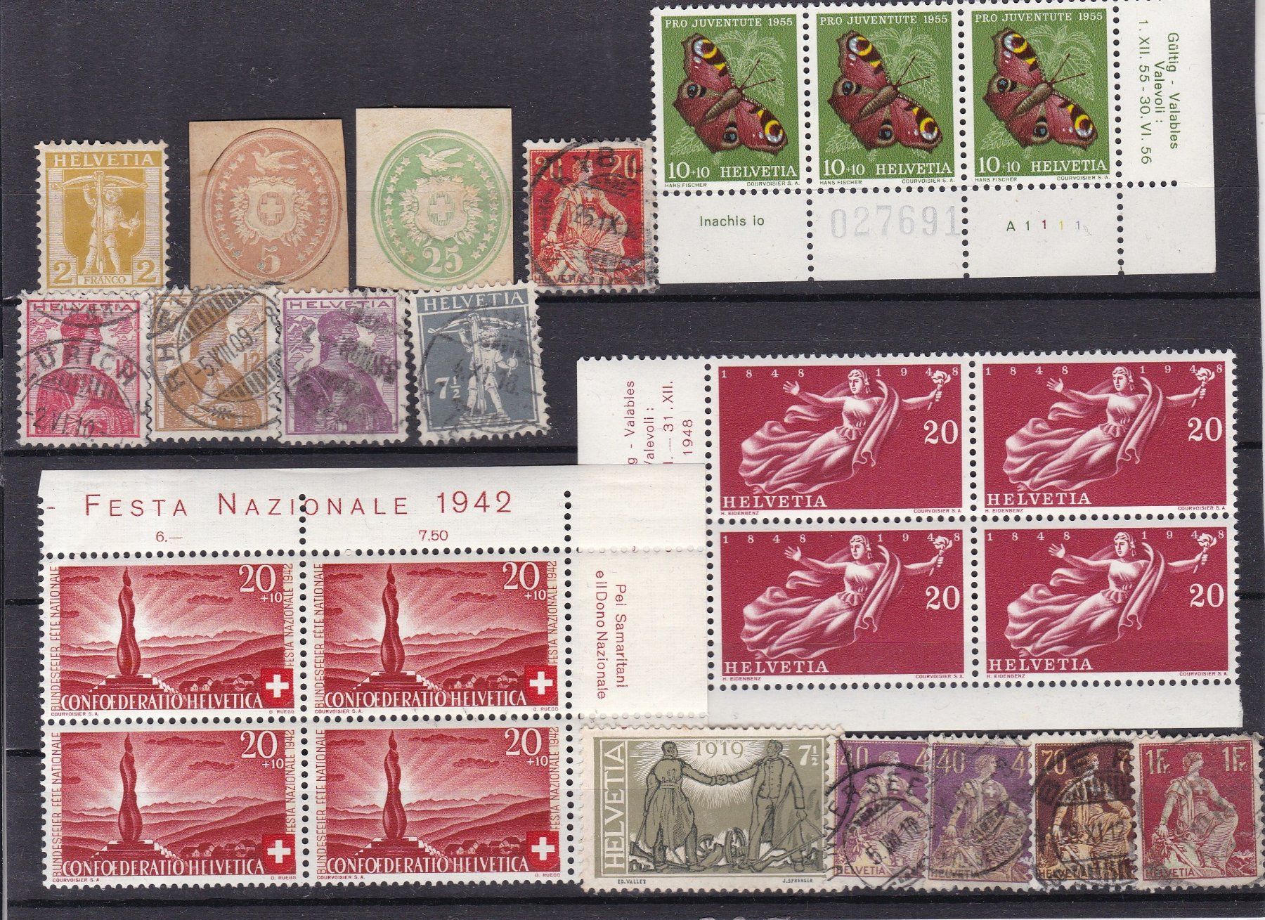 Alle Briefmarken: CH Briefmarken-Steckkarten, bunt gemischt – Gebraucht aus Münchwilen AG von Nesar 9