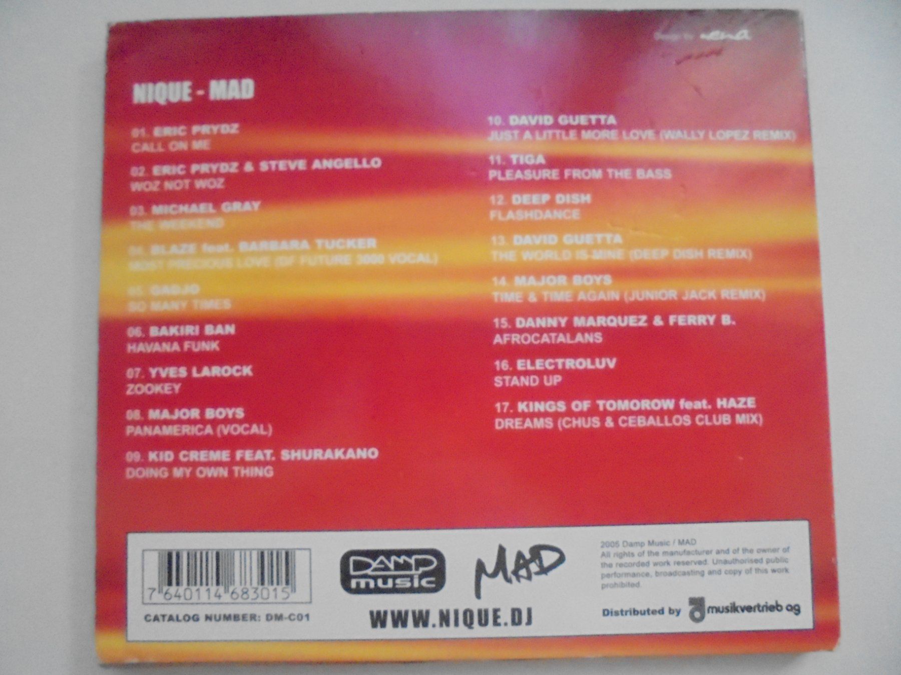 CD: MAD " Nique " mixed by Igor Blaska, featuring Iggy B – Usato da Crissier venduto da Promopost 1