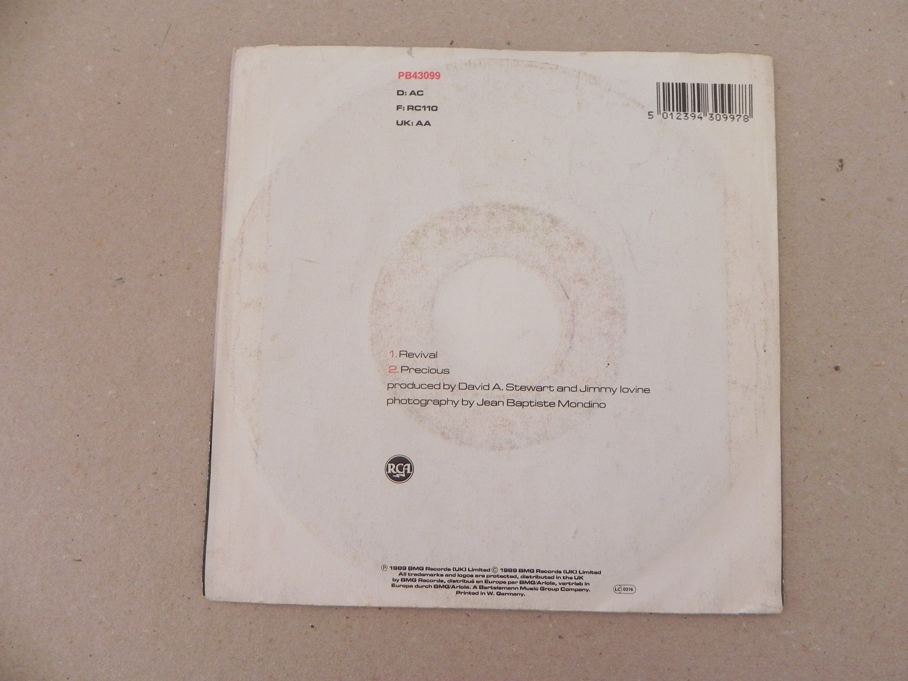 Dischi in vinile: Single brit. Pop Duo Eurythmics 1989 Revival / Precious – Usato da Siebnen venduto da krimsie 1