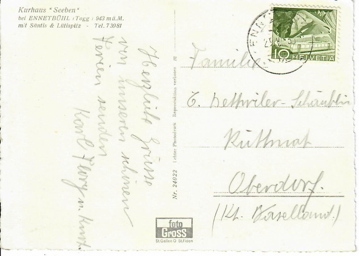Cartoline postali: Kurhaus Seeben - Ennetbühl – Usato da Hochdorf venduto da Ziegel-16 1