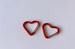 Top Zustand! Karabinerhaken, Herz, für Valentinstag , 2 Stk.