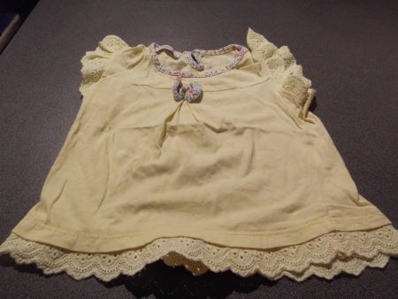 T-Shirt  Grösse 92, Via Girls, gelb/Hals