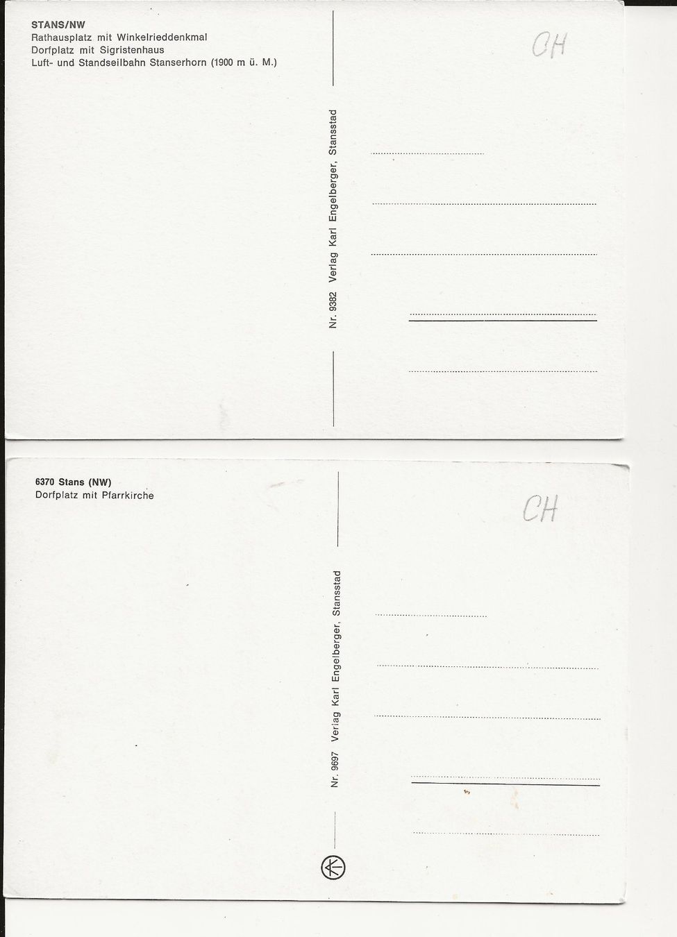 Cartoline postali: 2 AK ca. 1968 Stans NW – Usato da Greifensee venduto da 315WDO 1