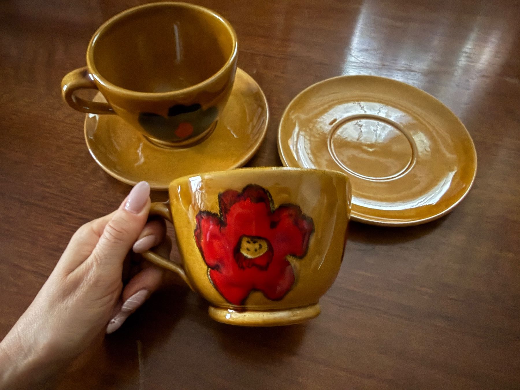 Tazze: 2 Tassen mit Untertassen Blumenmuster – Usato da Erstfeld venduto da Mario_boe0 2