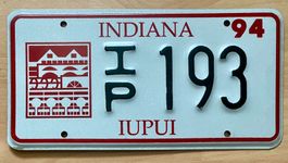 US Nummernschild Indiana 1994 IUPUI