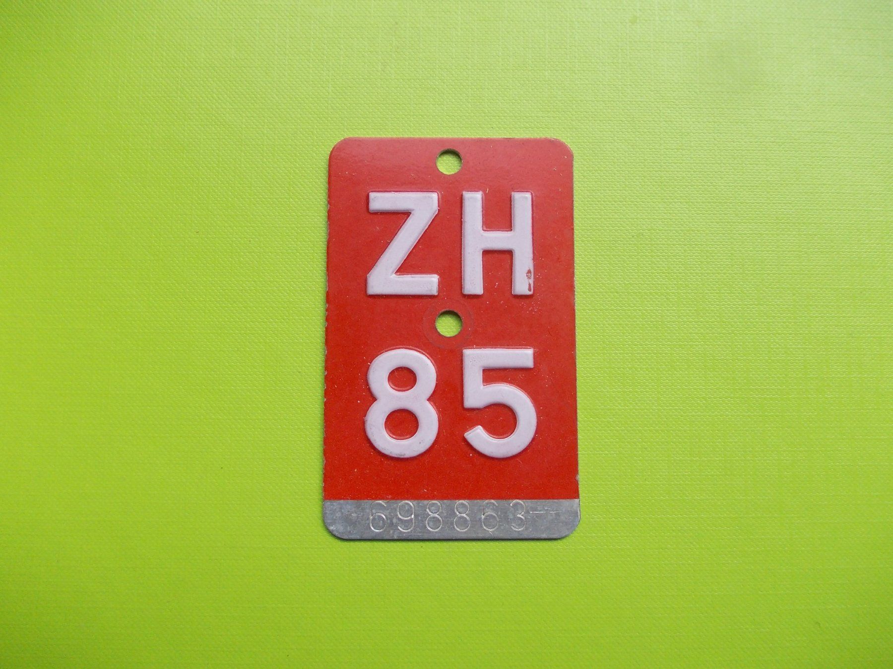 Insegne: Velonummer / Fahrradnummer ZH 85 – Usato da Gsteigwiler venduto da HORMIGA21