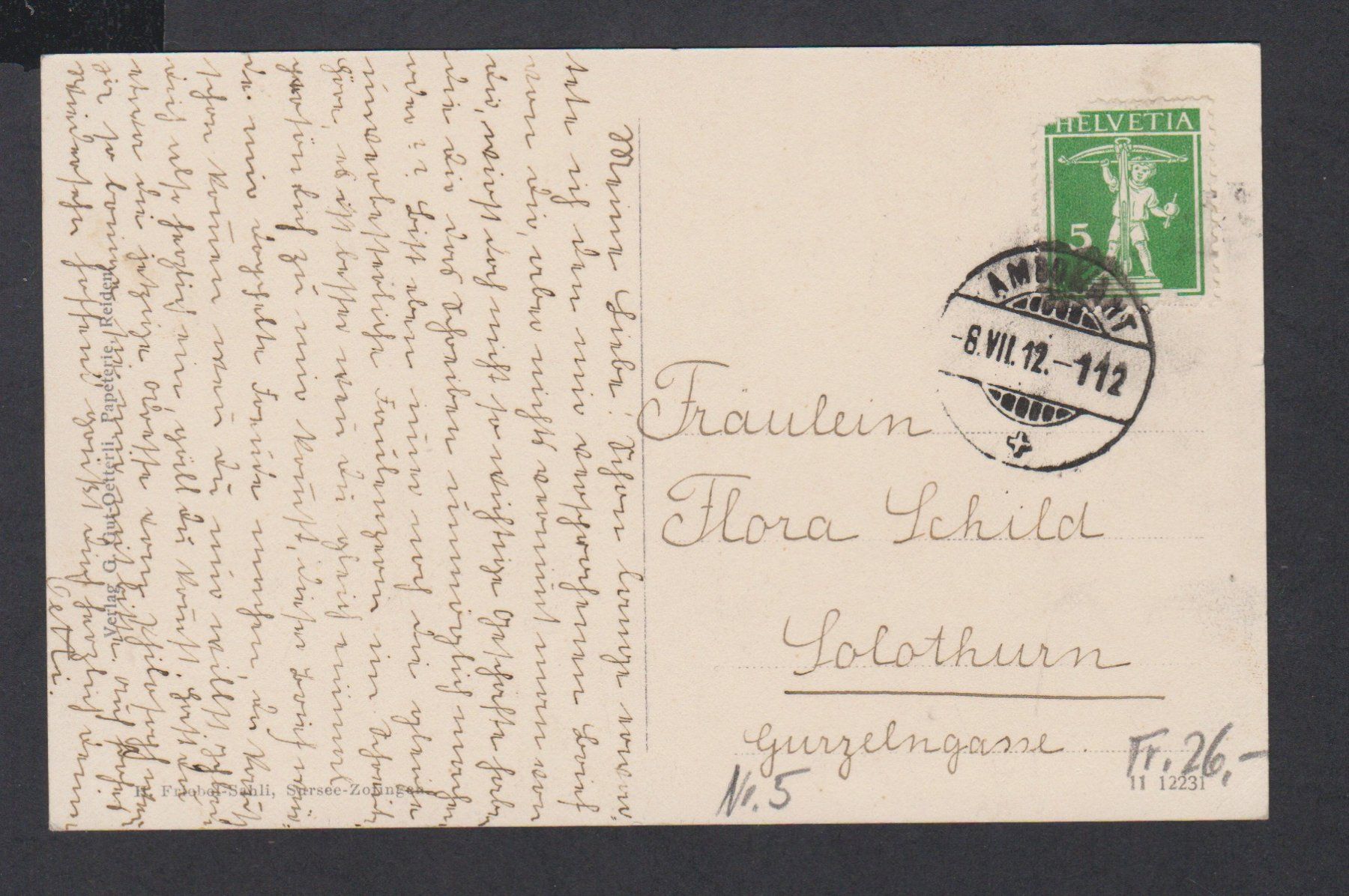 Cartoline postali: Reiden  LU   -   alte Ansichtskarte von 1912 – Usato da Vitznau venduto da Ropaku 1