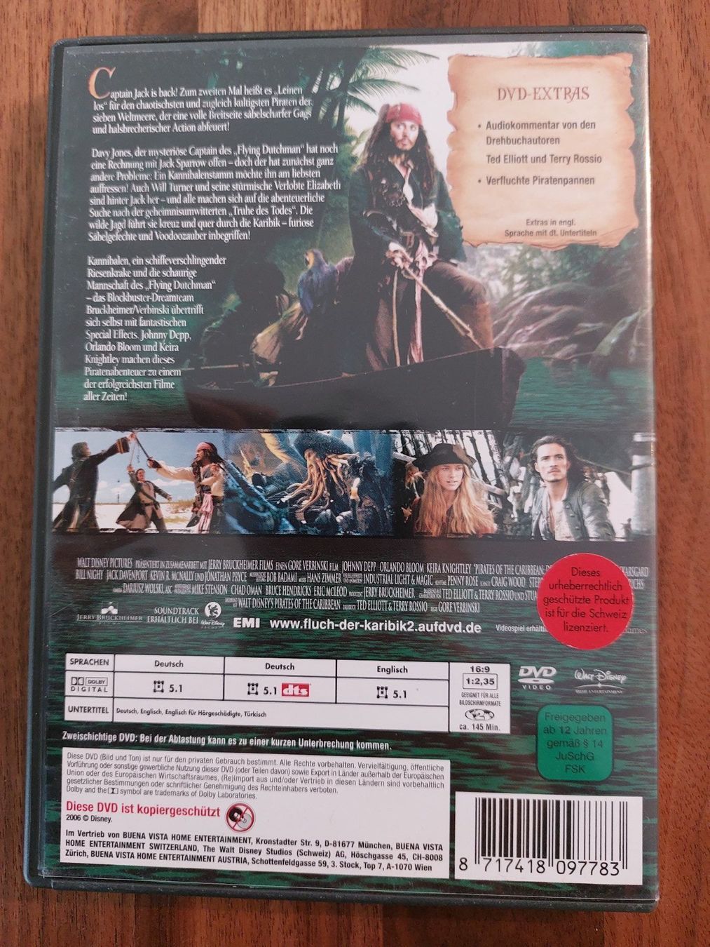 Tutti i DVDs: DVD - Fluch der Karibik 2 – Usato da Rheinfelden venduto da FilmAuktion 1