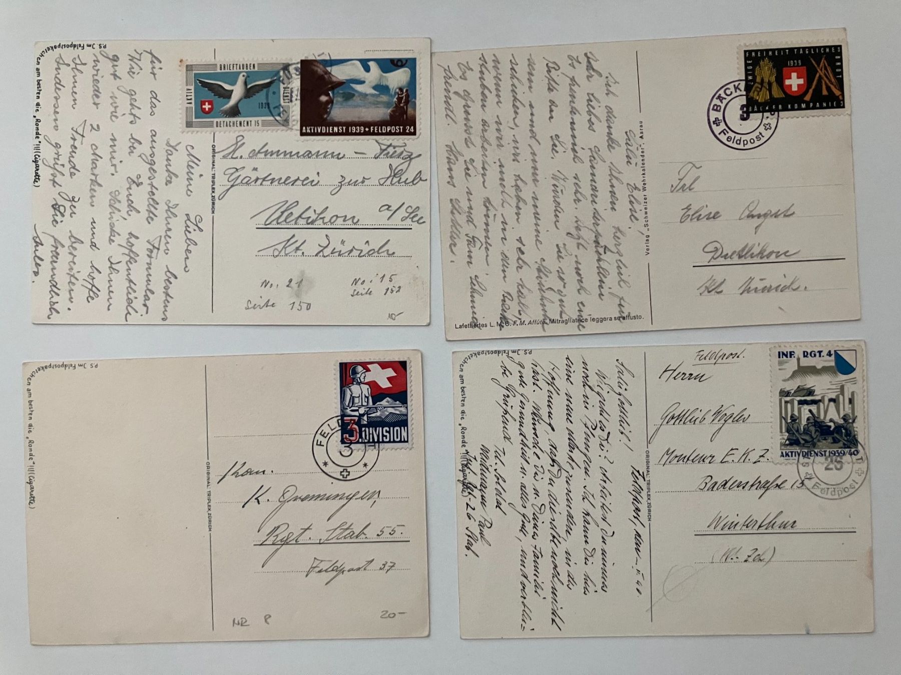 Cartoline postali: 1939-1945, 9 vers. Karten – Usato da Würenlos venduto da Eulenpostuhu