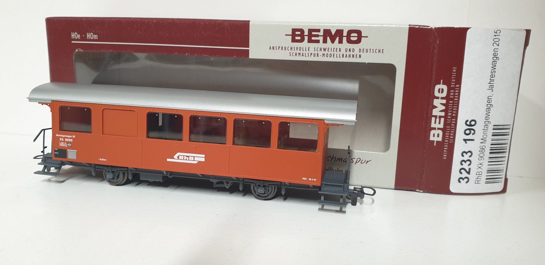 Bemo Modellini di ferrovie: Bemo RhB Xk Montagewagen   3233 169 – Nuovo (secondo la descrizione) da Geroldswil venduto da TopTrain54