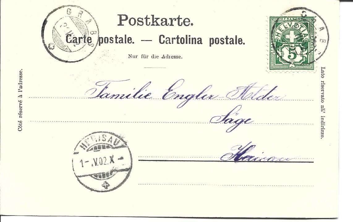 Cartes postales: AK  Grabs  SG – D'occasion à Appenzell par mai25 1