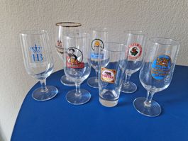 Bierglas Sammlung, 7 Biergläser