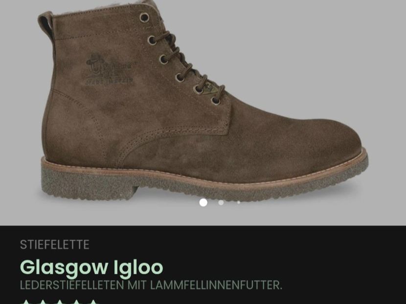 Panama Jack Herrenschuhe: Lederstiefeletten mit Lammfellinnenfutter – Gebraucht aus Wald ZH von gufi02