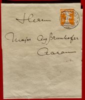 GANZSACHE STREIFBAND TELLKNABE LAUSANNE AARAU AARGAU 1924
