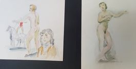Ernest PIZZOTTI(1905-1984) 2 aquarelles