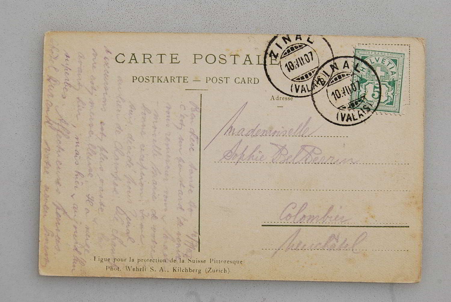 Cartoline postali: AK Pour le Cervin 1907 – Usato da Rüfenacht BE venduto da Toro06 1