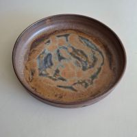 wunderbare Keramikplatte mit Signatur, Dm 27 cm, vintage