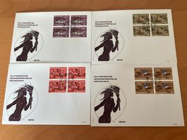 FDC Liechtenstein Satz Viererblock Olympia 1972 Sommerspiele