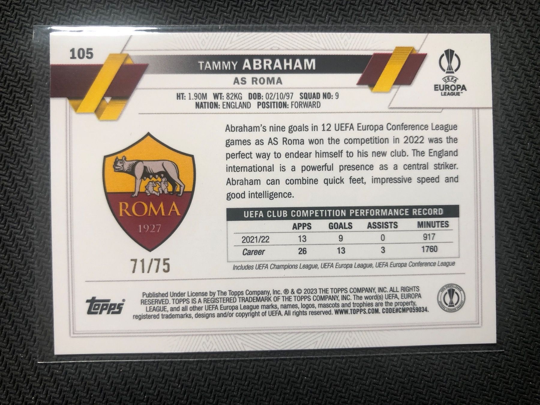 Topps Carte collezionabili: Topps Flagship Tammy Abraham /75 – Usato da Wangenried venduto da Garagara 1