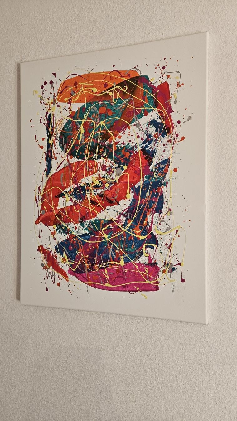 Dipinti: Peinture abstraite multicolore sur toile, – Nuovo (secondo la descrizione) da Le Locle venduto da fab_c9hh 2