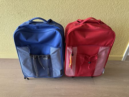 Reisetaschen rot und blau kariert 2 Stk.