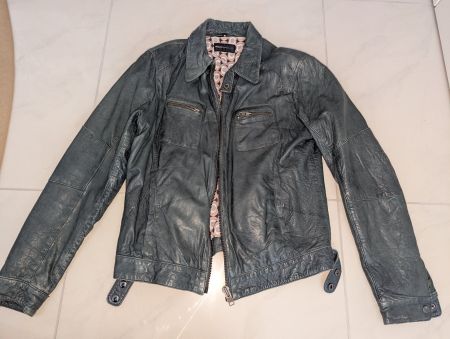 Rock 'n Blue Herren Lederjacke Petrol, Gr. M