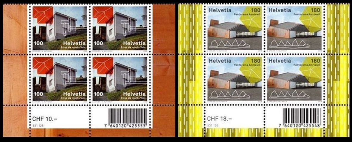 Tutti i francobolli: 2 Viererblöcke Architektur** – Nuovo (secondo la descrizione) da Dottikon venduto da haeusibuh5