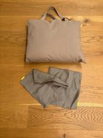 Tote Bag with Pouch Beige Canvas Fabric Used