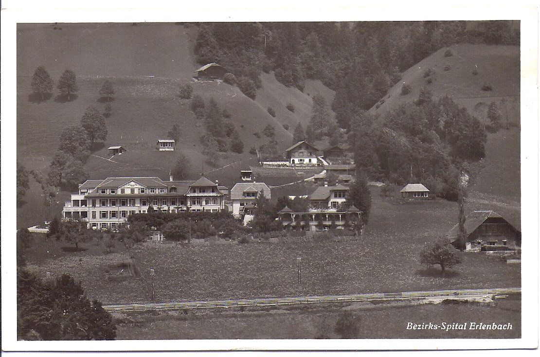 Cartoline postali: ERLENBACH, bezirks-spital – Usato da Les Verrières venduto da Scampi0