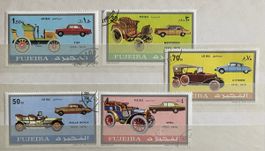 Briefmarken Serie Autos Fujairah Neuwertig