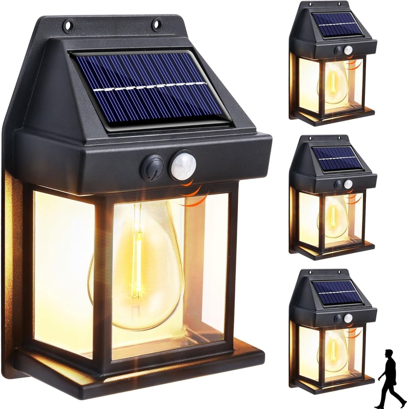 Lampen: Solar Wandleuchte mit Bewegungsmelder IP65 4er Set LED – Neu und originalverpackt aus Schaffhausen von tra_6j5m