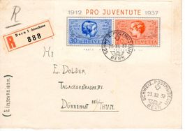 R - Brief - PJ Block 1937 - Schweiz. Postmuseum