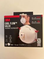 Zwei unbenutzte Atemschutzmasken 3M 8833, FFP3 mit Ventil