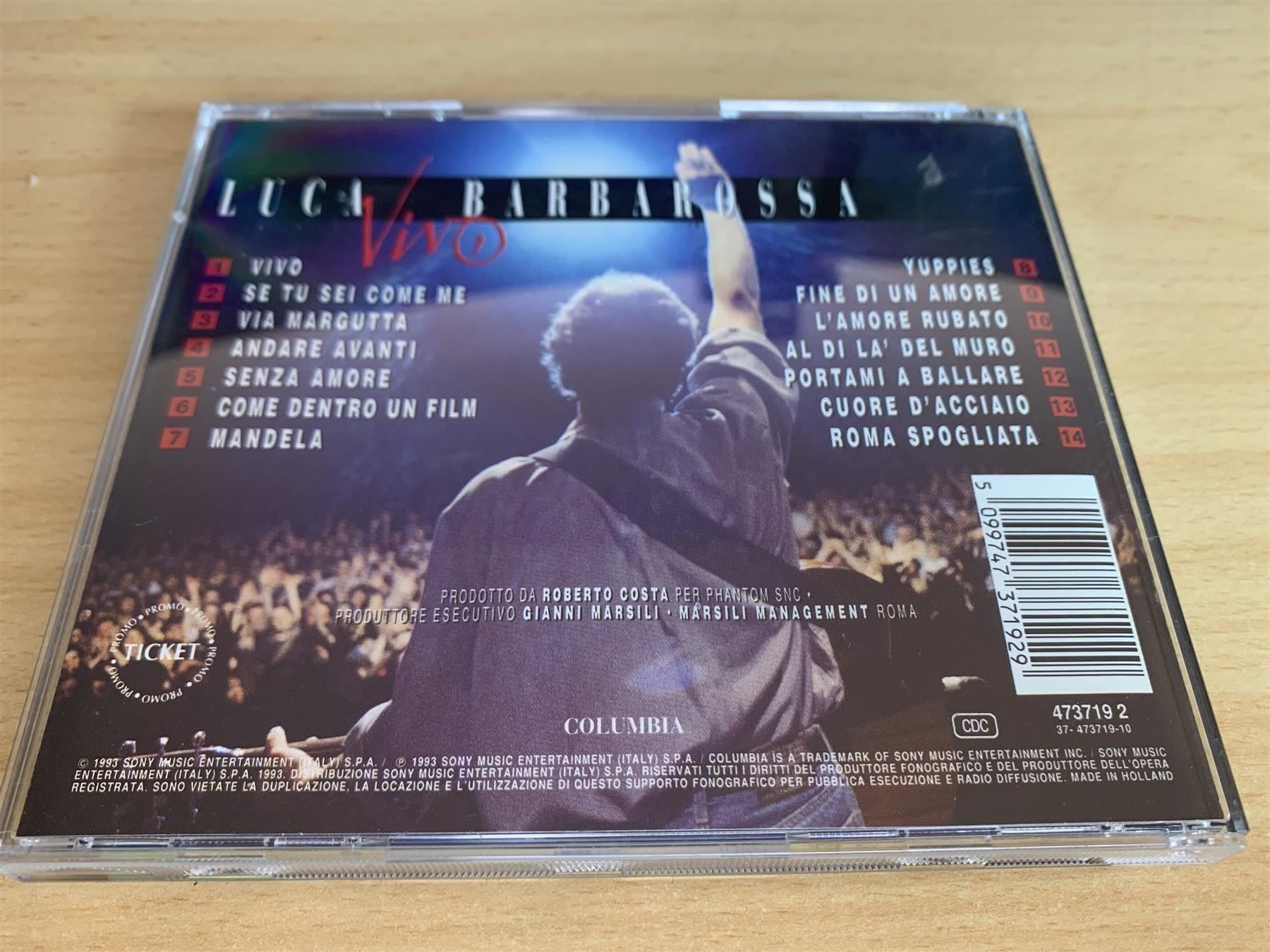 CD: Luca Barbarossa – Vivo – Usato da Rikon im Tösstal venduto da Alpenmutz 1