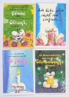4er Set Vintage - Diddl Karte - Karten - Geburtstagskarte
