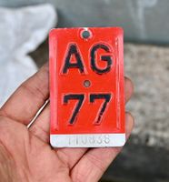 Velonummer AG 77 von 1977 - Aargau