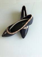Schuhe dunkelblau-beige flache schuhe