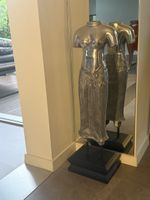 Figurine Torso Woman Metal Sculpture Vintage Decorative Item