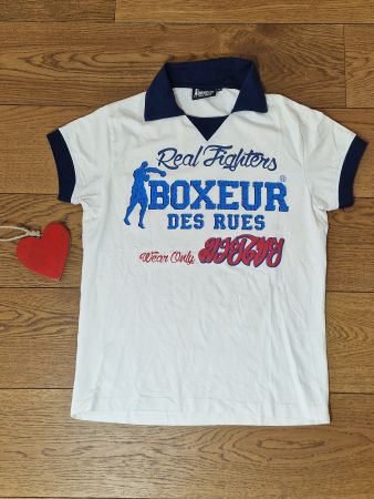T-Shirt Boxeur Des Rues weiss blau Grösse M top Zustand