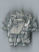 Fasnachtsplakette Basel, "Blaggedde" 1996 (Silber)