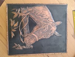 Kupferbild, Wandbild, Pferdekopf, Vintage, Top Zustand 25×31