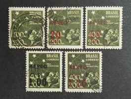 Brasilien/Brazil 1939-44, Flugpost, Ovpt. gestempelte