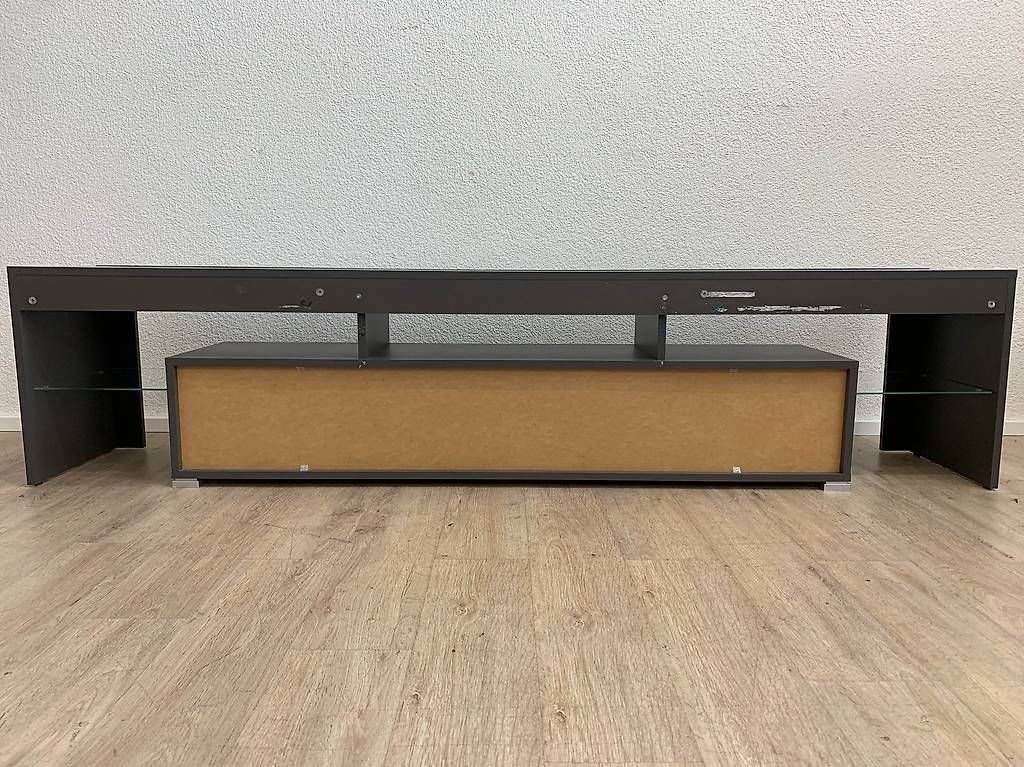 Mobili TV: TV Lowboard Anthrazit Hochglanz mit Klappfächern, Glasböden – Usato da Obernau venduto da Arche_Noah_Brocki 8