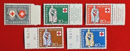 PRO PATRIA SATZ 81 - 85 MIT ANHÄNGSEL 1957** POSTFRISCH