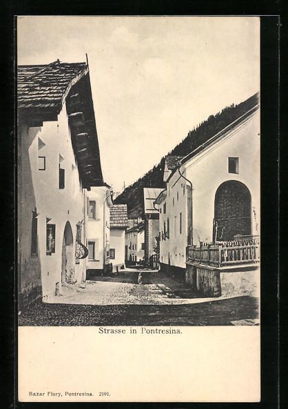 Cartes postales: AK Pontresina, Strasse im Ort – D'occasion à Berlin par bartko-reher