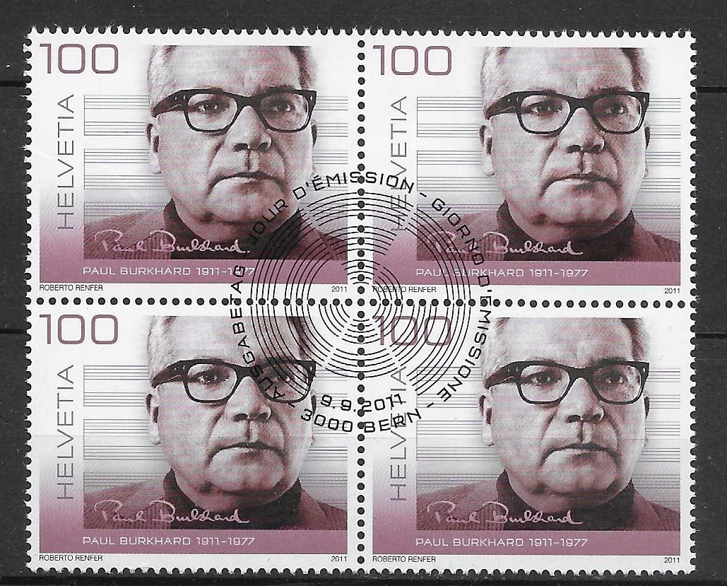 Tutti i francobolli: B1404 - Paul Burkhard B4 1er jour – Usato da Trélex venduto da Phil_Albert