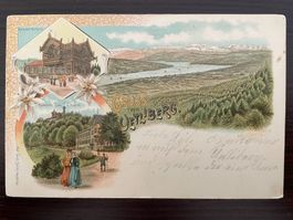 ZÜRICH UETLIBERG LITHO Restaurants Kulm & Staffel (STEMPEL!)