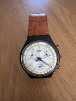 Swatch Chronograph mit Original Lederarmband Vintage Uhr