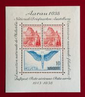 NABA AARAU W11 BLOCK GUMMIERT HAFTSPUR RAND 1938*
